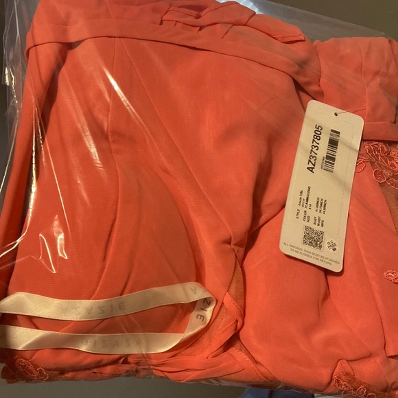 NEW Azazie Ellia Pink Dress A-Line A14 Flamingo Pink Color NWT Backless Gorgeous - Picture 2 of 7